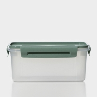 Контейнер пищевой Lock&Ok, 1,1 л, 18,6&times;12,2&times;8,1 см, прозрачный, крышка зелёная