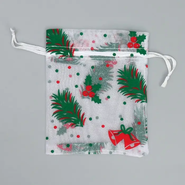 Мешочек подарочный органза &laquo;Рябина&raquo;, 10 х 12 см +/- 1.5 см