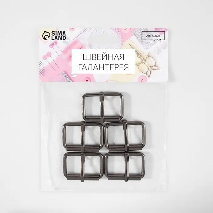 Пряжка проволочная, 3.9&times;2.7 см, 32 мм, 5 шт., цвет чёрный никель