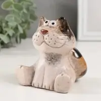 Сувенир керамика "Серая кошечка с пятнистыми ушками" 7,7х9х9,2 см
