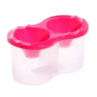 Стакан - непроливайка для рисования двойной Calligrata, 150 мл &times;2, с держателем для кистей, розовый