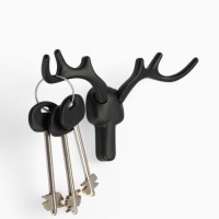 Крючок мебельный CAPPIO "Олень", двухрожковый, цвет черный