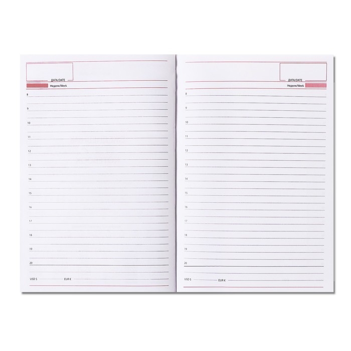 Ежедневник недатированный А5, 160 листов "Небраска", перфорация углов, бордовый