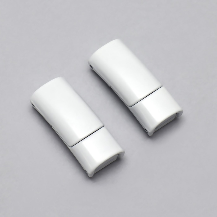 Фиксатор для шнурков, на магнитах, пара, размер 2,6 &times; 2 &times; 0,7 см, цвет белый