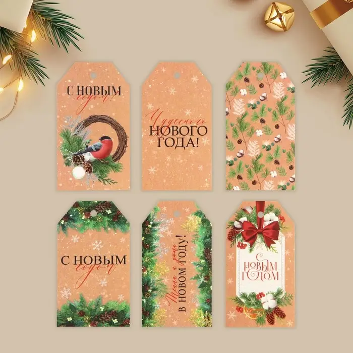 Шильдик декоративный в наборе &laquo;Время чудес&raquo;, 6 шт, 5 х 9 см