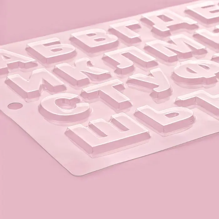 Форма для шоколада &laquo;Алфавит&raquo;, 35&times;20 см, 31 ячейка, прозрачная