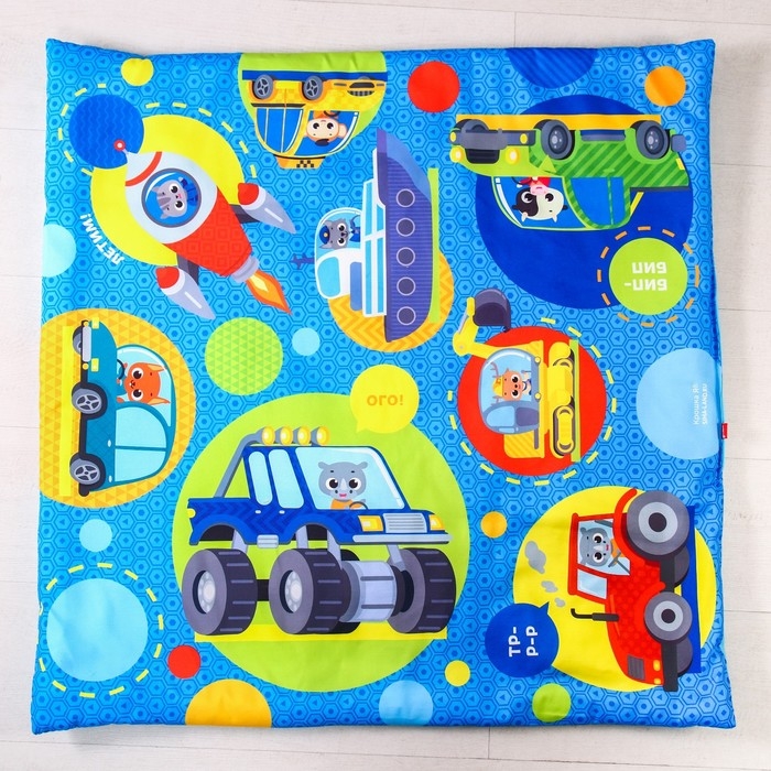 Развивающий коврик с дугами &laquo;Транспорт&raquo;, 85х85 см, Крошка Я
