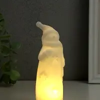 Фигурка светящаяся RISALUX &laquo;Снеговик в колпаке&raquo; LED, 3хAG10 белый 4,8х4,8х15 см