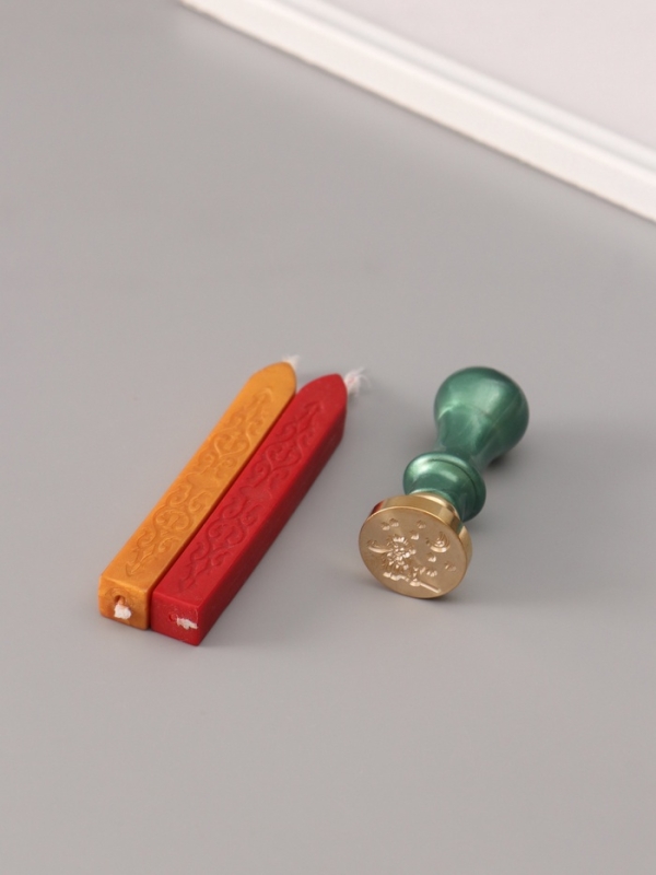 Сургучный набор "Мальчик и лис" печать, ручка, сургуч 12,5х10х3,6 см