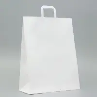 Пакет крафт без печати, белый, плоская ручка 35&times;15&times;45 см