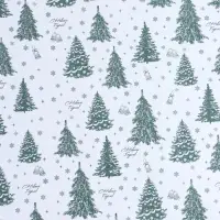 Бумага упаковочная крафт, "Ёлки", на белом 75гр/м&sup2; 0,72 х 10 м