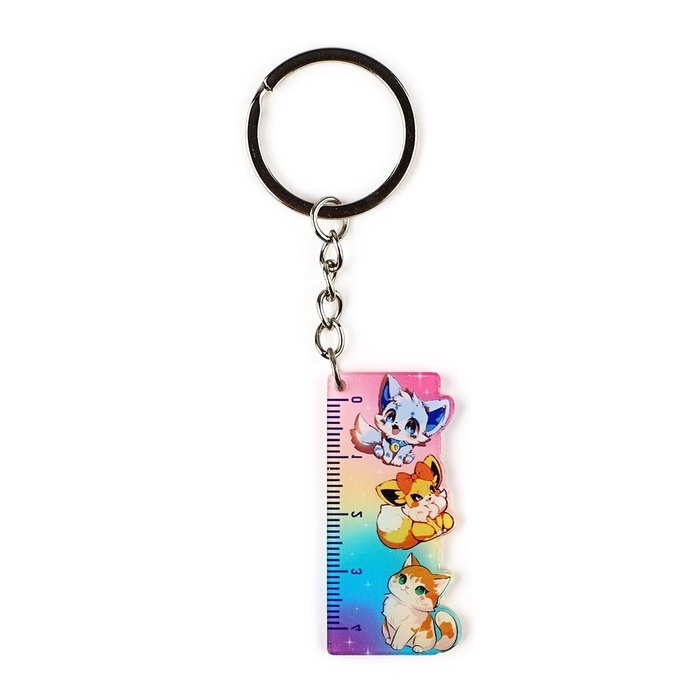 Брелок линейка для ключей &laquo;Каваий&raquo;, 2.4 х 10 см