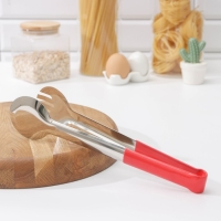 Щипцы кухонные Доляна &laquo;Краски&raquo;, 27,5&times;6,5 см, 201 сталь, цвет красный