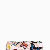 Косметичка-пенал на молнии, с рисунком, розовая
