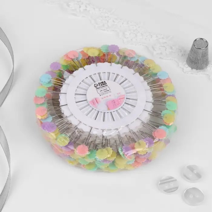 Булавки для квилтинга &laquo;Цветок&raquo;, 53 мм, 20 шт., разноцветные