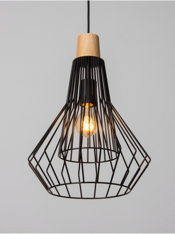 Светильник "Крит" 1х40Вт Е27 черный/коричневый 30х30х42(142)см