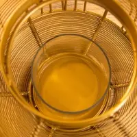 Подсвечник фонарь со стеклянной колбой 19х19х19,5 см, d 8,5 см, металл, цв. Золото