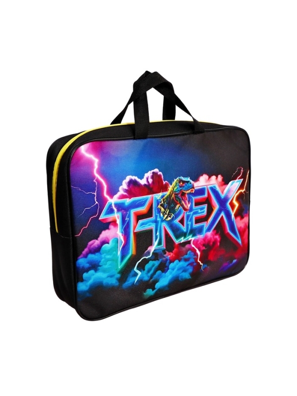 Папка с ручками текстильная А4, 360&times;245&times;70 мм, Calligrata TOP &laquo;Динозавр&raquo;