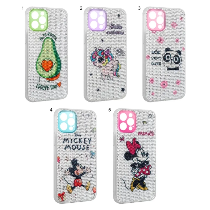 Чехол iPh 12 Pro стразы с картинками