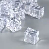 Декор пластик "Льдинка" (набор 20 шт, 330 гр) 27 мм, прозрачный