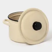 Кастр.цил.борт. 4л (слоновая)Без декора