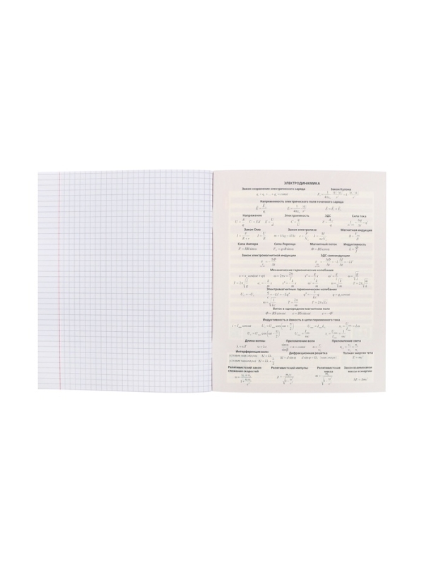 Тетрадь 48 листов в клетку &laquo;Мой любимый предмет&raquo; ФИЗИКА, обложка мелованный картон, Soft-touch, с интерактивным справочником, блок офсет