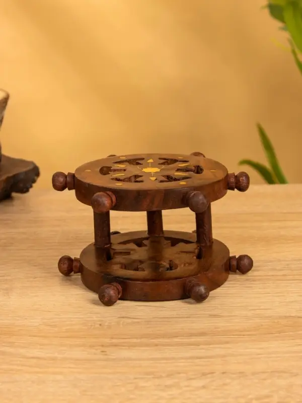 Подставка под горячее "Штурвал" (набор 6 шт), 12х11,5х6,8 см,  дерево шишам