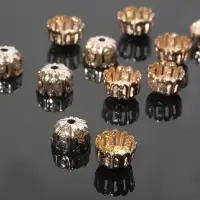 Шапочки для бусин (набор 30шт) СМ-027, 4&times;10 мм, цвет золото