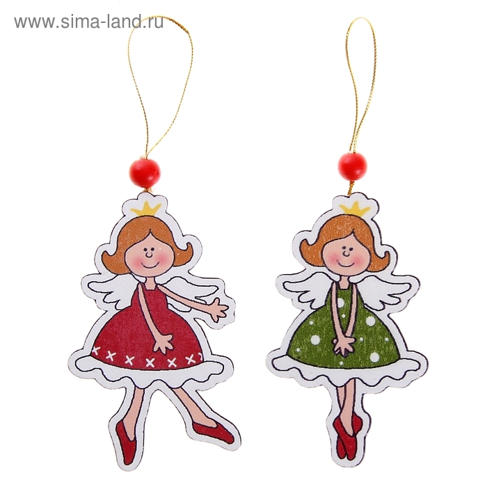 Подвеска новогодняя &laquo;Ангелочки&raquo;, МИКС, односторонняя