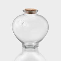 Банка стеклянная для хранения сыпучих продуктов Доляна &laquo;Парфе. Амур&raquo;, 350 мл, 5&times;11 см, с пробковой крышкой