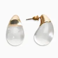 Серьги "Капли Бо", цвет прозрачный белый в золоте