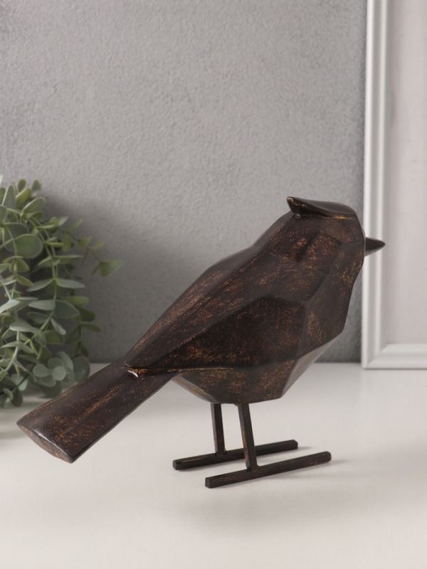 Сувенир полистоун "Чёрная птица. Грани" 24х9х16,5 см