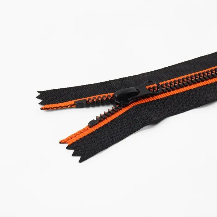 Молния &laquo;Трактор&raquo;, №5, неразъёмная, замок автомат, 18 см, чёрная, оранжевая