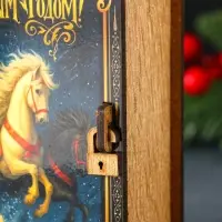 Новогодняя копилка-шкатулка "Тройка лошадей" 14х12х5 см