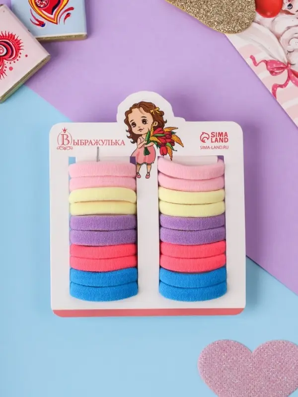 Резинки для волос &laquo;Аделия&raquo;, набор 20 шт., ассорти, 3 см, МИКС