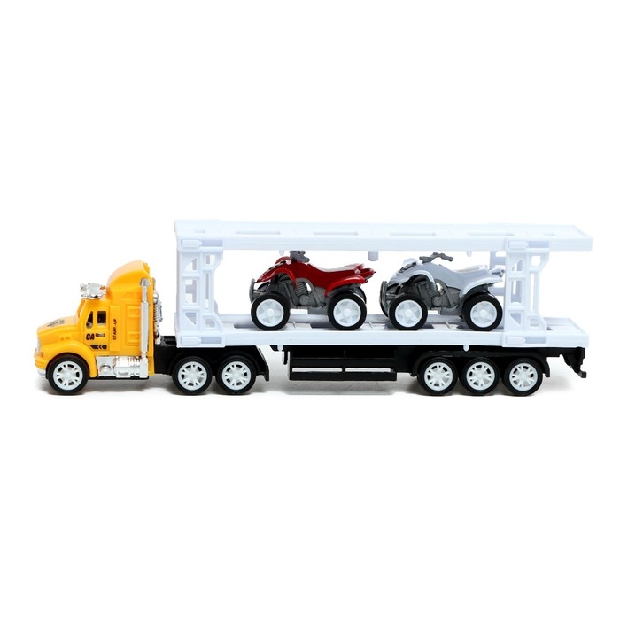 Грузовик инерционный &laquo;Автовоз&raquo;, с 2 квадроциклами, цвет МИКС