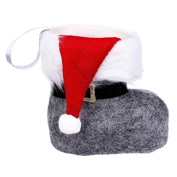 Конфетница &laquo;Сапожок&raquo;, с колпаком, цвет серый