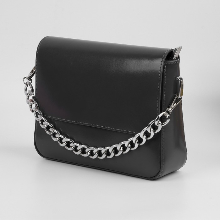 Цепочка для сумки, с карабинами, железная, 22 &times; 16 мм, 30 см, цвет серебряный