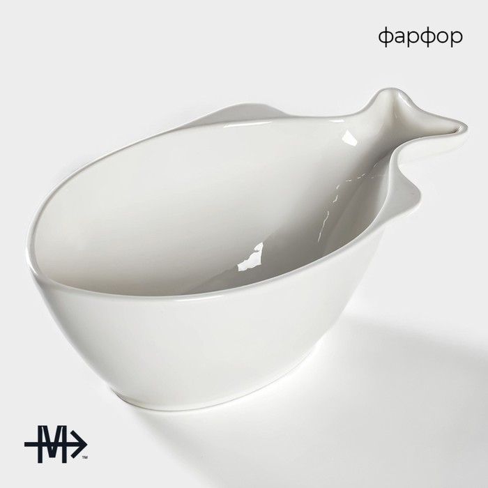Салатник фарфоровый Magistro &laquo;Рыбка&raquo;, 2 л, 31&times;17&times;10,5 см, цвет белый