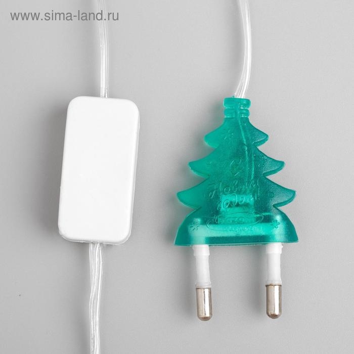 Гирлянда &laquo;Нить&raquo; 5 м с насадками &laquo;Льдинка&raquo;, IP20, прозрачная нить, 20 LED, свечение мульти (RG/RB), мигание, 220 В