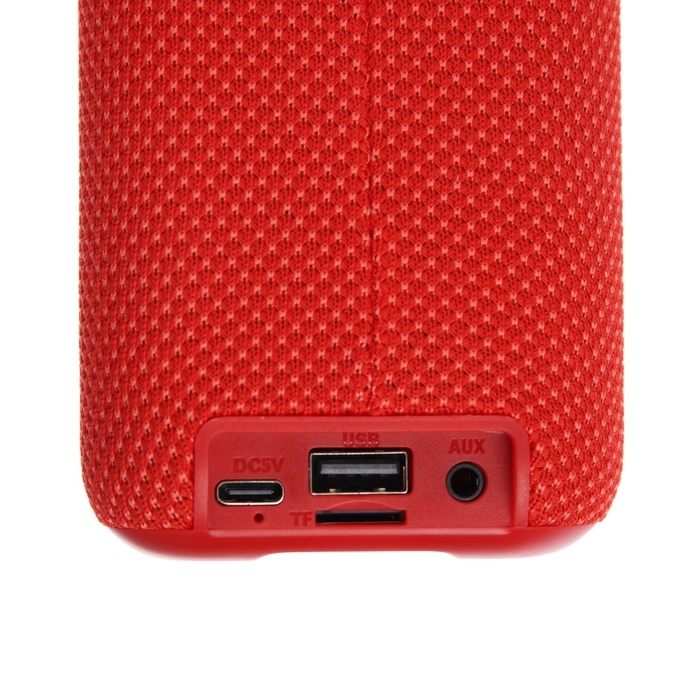 Портативная колонка F68, 5 Вт, 600 мАч, подсветка. micro SD, красная