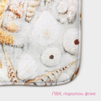 Коврики для ванной и туалета Доляна &laquo;Ракушки&raquo;, 2 шт: 45&times;36 см, 75&times;44 см