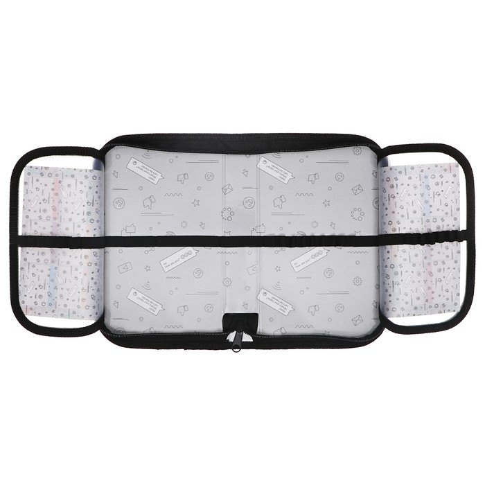 Пенал 1 секция, 130 х 210 х 40 мм, 2 откидные планки, тканевый, Calligrata TOP, Content "Аниме клинок"