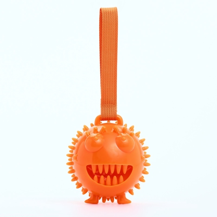 Игрушка под лакомства для собак "Смеющийся монстр" 10,5 см, ТПР, микс цветов