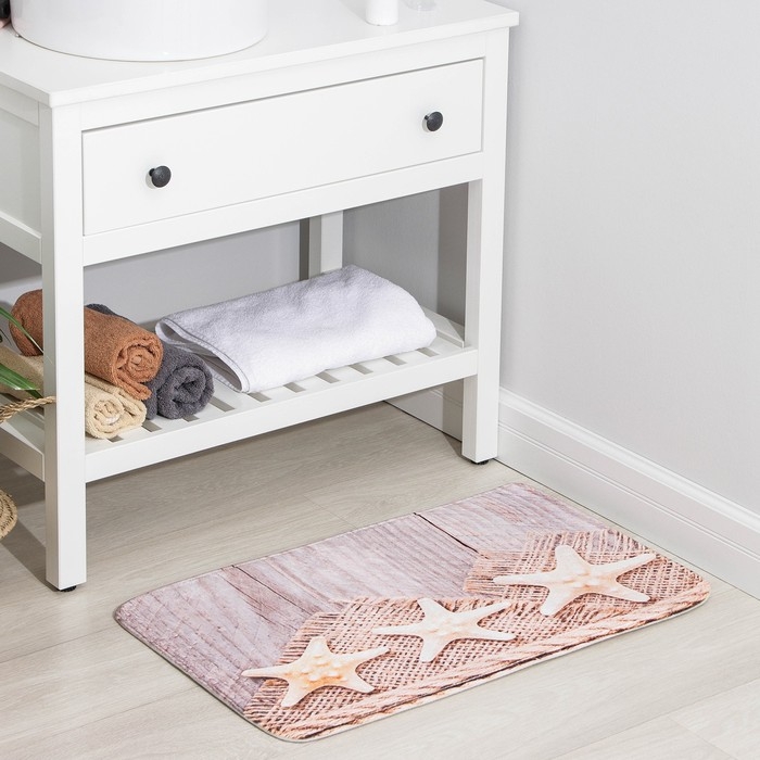 Коврик Доляна &laquo;Морские звёзды&raquo;, 74&times;44 см