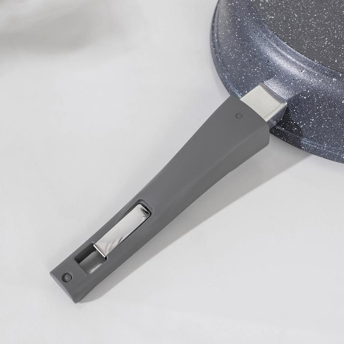 Сковорода &laquo;Гранит&raquo;, d=26 см, съёмная ручка, антипригарное покрытие, цвет серый