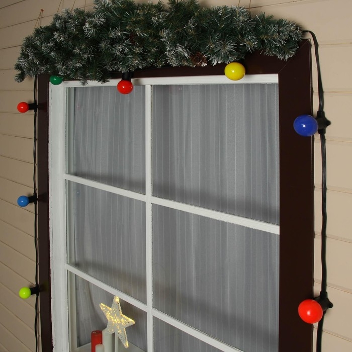 Гирлянда &laquo;Белт-лайт&raquo; 50 м, IP65, 2W, тёмная каучуковая нить, шаг 40 см, Е27 (без ламп), 220 В