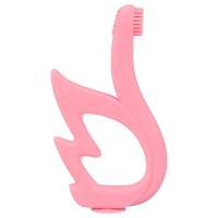 Прорезыватель - щеточка силиконовый &laquo;Лебедь&raquo;, на присоске, цвет розовый, Крошка Я