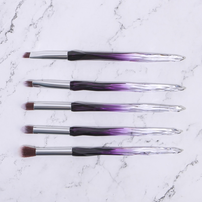 Набор кистей для макияжа &laquo;Luminous&raquo;, 10 предметов, PVC - чехол, цвет чёрный/фиолетовый