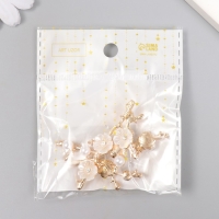 Декор для творчества металл "Ветвь цветочная" стразы, жемчужины 5х6 см